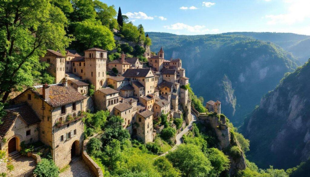 Perché au-dessus d’une gorge, ce village d’Occitanie impressionne par son architecture médiévale