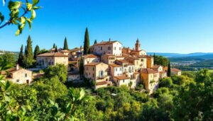 Ce village du Luberon, perché sur sa colline, offre un panorama qui rappelle les villages de Toscane