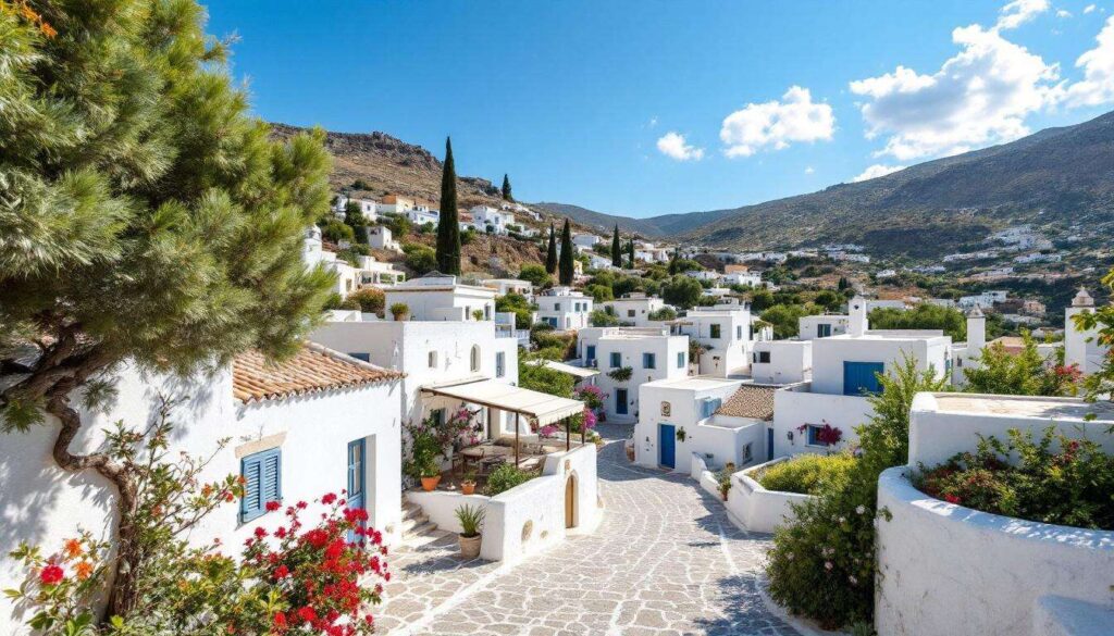 Ce village de Corse, avec ses maisons blanchies et ses toits plats, rappelle les Cyclades grecques