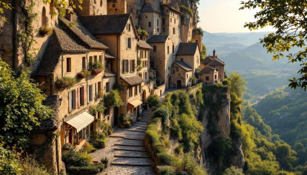Ce village du Lot, avec ses ruelles troglodytiques et ses points de vue vertigineux, ravit les passionnés de patrimoine