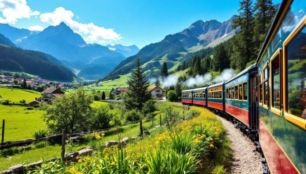 Ce charmant petit train traverse le Parc naturel régional des Pyrénées-catalanes et passe par 22 villages et hameaux